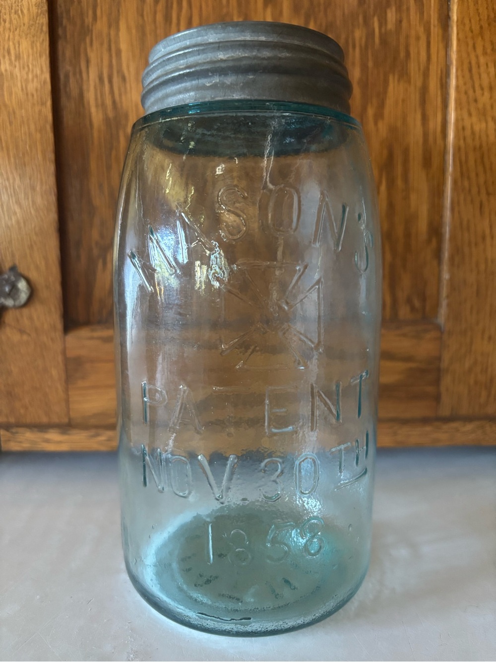 Aqua Blue Mason Jar
